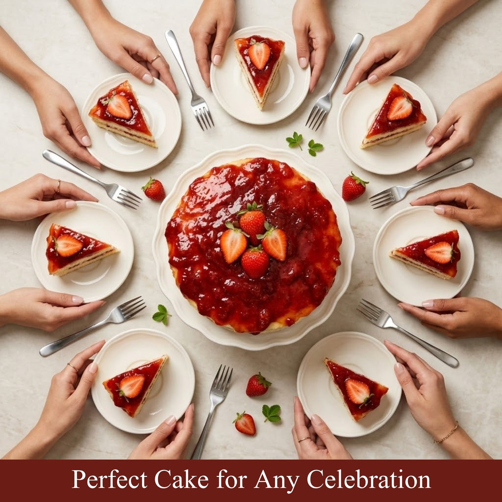 Andy Anand Sugar-Free Strawberry Cake, 9-Inch, 2 lb – Gourmet, Freshly Baked, All-Natural, No Preservatives, Diabetic-Friendly Birthday Gift